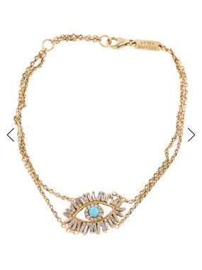 Suzanne Kalan Gold Bracelet with Turquoise Eye Charm